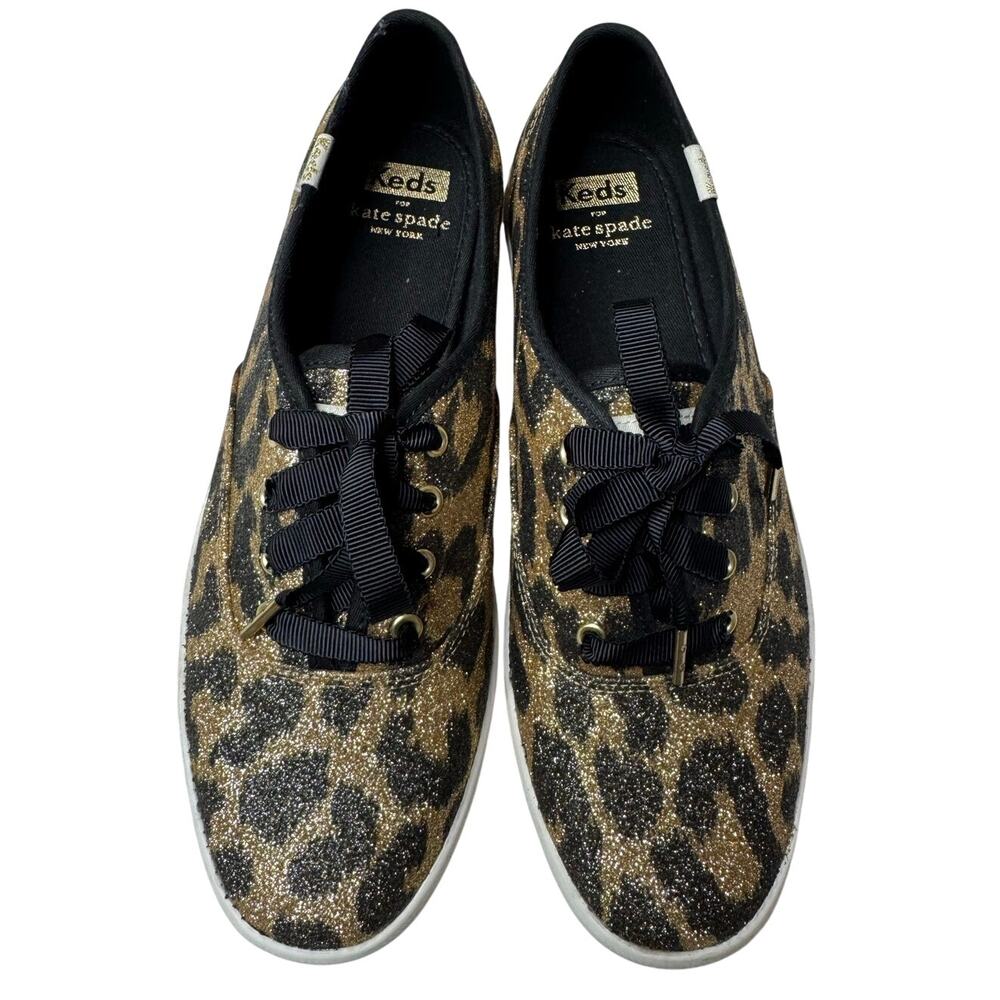 Keds Kate Spade Leopard Glitter Champion Sneakers Size 7